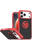 Newface Apple iPhone 17 Pro Max Montreal Yüzüklü Silikon Kapak - Kırmızı