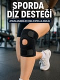 Sporcu Dizliği Açık Patella Tasarımlı Ayarlanabilir Cırtlı Kısa Diz Desteği