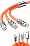 120W 3 İn 1 Uyumlu Silikon Şarj Kablosu Hızlı Şarj Kablosu