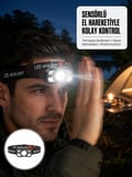 Şarj Edilebilir LED Far Hareket Sensörlü 5 Modlu Outdoor Yeni Nesil