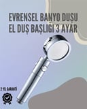Paslanmaz Çelik Çok Fonksiyonlu El Duş Başlığı – 3 Modlu Püskürtme Seçeneği