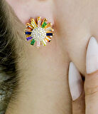 Zirkon Taşlı Dönen Küpe