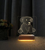3D Led Gece Lambası Köpekçik Dizayn Led Masa Lambası Doğum Günü Hediyesi