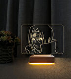 3D Led Gece Lambası Itachi Uchiha Dizayn 3D Masa Lambası