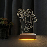 3D Led Gece Lambası Minecraft Tasarım Çocuklar İçin Doğum Günü Hediyesi Gece Lambası