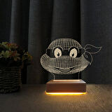 3D Led Gece Lambası Ninja Kaplumbağa Led Gece Lambası