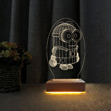 3D Led Gece Lambası Minion Tasarım Çocuklar İçin Led Gece Lambası Hediyesi