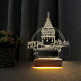 3D Led Gece Lambası Galata Kulesi Tasarımlı 3d Gece Lambası Hediye
