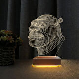 3D Led Gece Lambası Shrek Tasarımlı Gece Lambası Çocuklar İçin Doğum Günü Hediyesi 