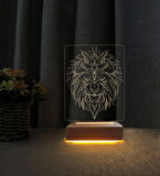 3D Led Gece Lambası Aslan Tasarımlı  3d Led Lamba Doğum Gününe Hediye