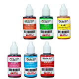 Perfection CHEF 6'lı Sıvı Su Bazlı Likit Gıda Boyası Pembe Turuncu Sarı Kırmızı Mavi Yeşil 6 X 30 gr .