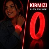 Kırmızı Kalın Glow Bileklik – Kırılarak Yanan Parti ve Festival Bilekliği