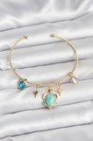 Caretta Caretta Charmlı Gold Renk Kadın Bileklik TJ-BB8033