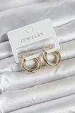 Gold Renk Pirinç Halka 20 mm Kadın Küpe TJ-BKP11761
