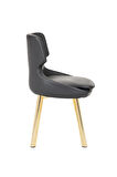 GOLD METAL AYAKLI SALON/MUTFAK SANDALYESİ SELEKULAK (DERİ)