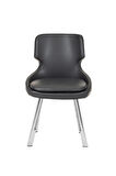 KROM METAL AYAKLI SALON/MUTFAK SANDALYESİ SELEKULAK (DERİ)