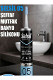 Selsil Duşakabin Silikonu Şeffaf 280 Ml (10 Adet), Plastik Tabanca