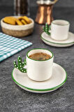 El Yapımı Kaktüs 2 Kişilik Kahve Seti, 2'Li Espresso ve Türk Kahvesi Fincanı