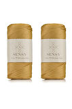 SENSY Premium 400 Gr Polyester Makrome İpi 2 mm 2li Set Ekru makrame ip supla çanta ipi No:4