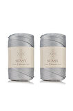 SENSY Premium Polyester Makrome İpi 5 Mm Pp cord 2li Set Ekru, Jumbo İp, makrame, Supla,çanta İpi