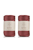 SENSY Premium Polyester Makrome İpi 5 Mm Pp cord 2li Set Ekru, Jumbo İp, makrame, Supla,çanta İpi