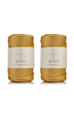 SENSY Premium Polyester Makrome İpi 5 Mm Pp cord 2li Set Ekru, Jumbo İp, makrame, Supla,çanta İpi