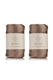 SENSY Premium Polyester Makrome İpi 5 Mm Pp cord 2li Set Ekru, Jumbo İp, makrame, Supla,çanta İpi