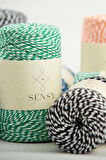Sensy Premium 200 Metre 200 G Siyah Beyaz Paket İp Hediye Paketleme İpi Marteniçka İpi Twine Baker