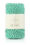 Sensy Premium 200 Metre 200 G Yeşil Beyaz Paket İp Hediye Paketleme İpi Marteniçka İpi Twine Baker