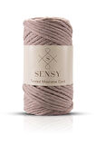 SENSY Premium Taranan Makrome Makrame Hobi İpi 4lü Set Ekru - Acı Kahve - Kiremit - Sütlü Kahve