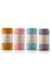 SENSY Premium Taranan iplik Makrome Makrame Hobi ipi 4lü Set Hardal-Somon-Mint-Orta Gri Makrome ip