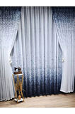 Yeni Tasarım Üst Renkli Lacivert Serpinti Tül Ve Sağ/Sol Takım Tül Fon Perde
