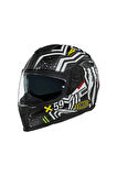 Sx.100 Enıgma Kapalı Kask Mat Siyah-beyaz