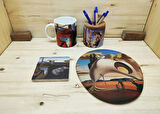 Salvador Dali Set 2 - Kupa Mousepad Traverten Bardak Altlığı
