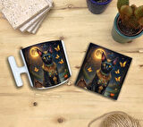 Kediler Illüstrasyon Set 9 - T Kulplu Fincan Kupa Taş Bardak Altlığı 1