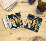 Kediler Ve Sanat/sandro Boticelli Primavera Set 9 - T Kulplu Fincan Kupa Taş Bardak Altlığı 2