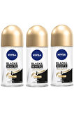 Nivea Kadın Roll On Invisible Black White İpeksi Pürüzsüzlük 50 ML - 3'lü Avantaj Paketi