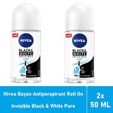Nivea Kadın Roll On Invisible Black White Pure 50 ML - 2'li Avantaj Paketi