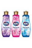 ABC Parfumia Gizemli Lotus & Büyüleyici Yasemin & Romantik Gül Beyazlar ve Renkliler İçin Konsantre Yumuşatıcı 3 x 1440 ml 180 Yıkama