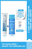 Cilt Bakım Kremi 100g + Yüz Temizleme Jeli 200ml + SPF Mini Yüz Kremi Hediye