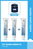 Cilt Bakım Kremi 100g 3'lü Set + Kadife Çanta Hediye