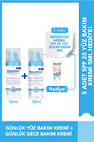 Günlük Yüz Bakım Kremi 50ml + Gece Bakım Kremi 50ml + SPF Mini Yüz Kremi Hediye
