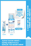 Yüz Bakım Kremi SPF 50ml + Dudak Kremi 7.5ml + SPF Mini Yüz Kremi Hediye