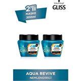 Gliss Aqua Revive Hyaluron ve Deniz Yosunu içeren Nemlendirici 2'si 1 Arada Maske 300 ml x 2 Adet
