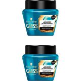 Gliss Aqua Revive Hyaluron ve Deniz Yosunu içeren Nemlendirici 2'si 1 Arada Maske 300 ml x 2 Adet