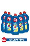Pril Elde Yıkama Sıvı Bulaşık Deterjanı 5 X 1350g Limon 5 Etki, Kendinden Yağ Çözme Etkisi