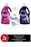 Perwoll Hassas Bakım Beyaz (2.97L 54 Yıkama ) ÇiçekCazibesi Koyu Renkliler (2.75L 50 Yıkama) ÇiçekCazibesi  (2.75L 50 Yıkama)   3'lü Set  