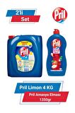 PRİL LİMON 4 KG & PRİL AMASYA ELMASI 1350gr 2'li Set 