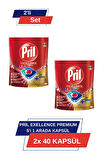 Pril Excellence Premium 5’i 1 Arada 40'lı Kapsül 2'li set (80 Kapsül)