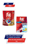 Pril Excellence Premium 5’i 1 Arada 40'lı Kapsül & Pril Bulaşık Makinesi Tuzu 2 kg